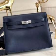 Hermes Kelly Danse Handmade Bag In Blue Swift Leather Hermes Kelly Danse Handmade Bag In Blue Swift Leather