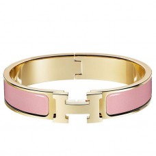 Hermes Pink Enamel Clic H PM Bracelet