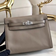 Hermes Kelly Danse Handmade Bag In Grey Swift Leather Hermes Kelly Danse Handmade Bag In Grey Swift Leather
