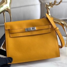 Hermes Kelly Danse Handmade Bag In Yellow Swift Leather Hermes Kelly Danse Handmade Bag In Yellow Swift Leather