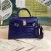 Hermes Kelly Mini II Handmade Bag In Blue Alligator Crocodile Hermes Kelly Mini II Handmade Bag In Blue Alligator Crocodile