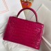 Hermes Kelly Mini II Handmade Bag In Rose Red Alligator Crocodile Hermes Kelly Mini II Handmade Bag In Rose Red Alligator Crocodile