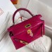 Hermes Kelly Mini II Handmade Bag In Rose Red Alligator Crocodile Hermes Kelly Mini II Handmade Bag In Rose Red Alligator Crocodile