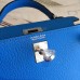 Hermes Kelly Mini II Handmade Bag In Blue Chevre Leather Hermes Kelly Mini II Handmade Bag In Blue Chevre Leather