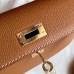 Hermes Kelly Mini II Handmade Bag In Gold Epsom Leather Hermes Kelly Mini II Handmade Bag In Gold Epsom Leather