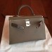 Hermes Kelly Mini II Handmade Bag In Taupe Epsom Leather Hermes Kelly Mini II Handmade Bag In Taupe Epsom Leather