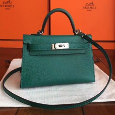 Hermes Kelly Mini II Handmade Bag In Malachite Epsom Leather Hermes Kelly Mini II Handmade Bag In Malachite Epsom Leather