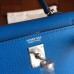 Hermes Kelly Mini II Handmade Bag In Blue Izmir Epsom Leather Hermes Kelly Mini II Handmade Bag In Blue Izmir Epsom Leather