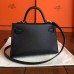 Hermes Kelly Mini II Handmade Bag In Black Epsom Leather Hermes Kelly Mini II Handmade Bag In Black Epsom Leather