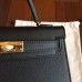 Hermes Kelly Mini II Handmade Bag In Black Epsom Leather Hermes Kelly Mini II Handmade Bag In Black Epsom Leather