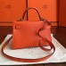 Hermes Kelly Mini II Handmade Bag In Orange Epsom Leather Hermes Kelly Mini II Handmade Bag In Orange Epsom Leather