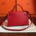 Hermes Kelly Mini II Handmade Bag In Red Epsom Leather Hermes Kelly Mini II Handmade Bag In Red Epsom Leather