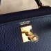Hermes Kelly Mini II Handmade Bag In Sapphire Epsom Leather Hermes Kelly Mini II Handmade Bag In Sapphire Epsom Leather