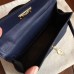 Hermes Kelly Mini II Handmade Bag In Sapphire Epsom Leather Hermes Kelly Mini II Handmade Bag In Sapphire Epsom Leather