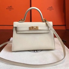 Hermes Kelly Mini II Handmade Bag In Beton Epsom Leather Hermes Kelly Mini II Handmade Bag In Beton Epsom Leather