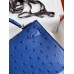 Hermes Kelly Mini II Handmade Bag In Blue Electric Ostrich Leather Hermes Kelly Mini II Handmade Bag In Blue Electric Ostrich Leather