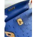 Hermes Kelly Mini II Handmade Bag In Blue Electric Ostrich Leather Hermes Kelly Mini II Handmade Bag In Blue Electric Ostrich Leather