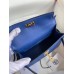Hermes Kelly Mini II Handmade Bag In Blue Electric Ostrich Leather Hermes Kelly Mini II Handmade Bag In Blue Electric Ostrich Leather