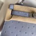 Hermes Kelly Mini II Handmade Bag In Blue Lin Ostrich Leather Hermes Kelly Mini II Handmade Bag In Blue Lin Ostrich Leather