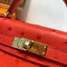 Hermes Kelly Mini II Handmade Bag In Red Ostrich Leather Hermes Kelly Mini II Handmade Bag In Red Ostrich Leather