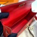 Hermes Kelly Mini II Handmade Bag In Red Ostrich Leather Hermes Kelly Mini II Handmade Bag In Red Ostrich Leather