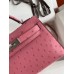 Hermes Kelly Mini II Handmade Bag In Terre Cutie Ostrich Leather Hermes Kelly Mini II Handmade Bag In Terre Cutie Ostrich Leather