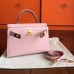 Hermes Kelly Mini II Handmade Bag In Rose Dragee Swift Calfskin Hermes Kelly Mini II Handmade Bag In Rose Dragee Swift Calfskin