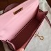 Hermes Kelly Mini II Handmade Bag In Rose Dragee Swift Calfskin Hermes Kelly Mini II Handmade Bag In Rose Dragee Swift Calfskin