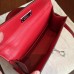 Hermes Kelly Mini II Handmade Bag In Red Swift Calfskin Hermes Kelly Mini II Handmade Bag In Red Swift Calfskin