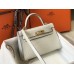 Hermes Kelly Mini II Handmade Bag In Beton Crocodile Embossed Leather Hermes Kelly Mini II Handmade Bag In Beton Crocodile Embossed Leather