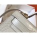 Hermes Kelly Mini II Handmade Bag In Beton Crocodile Embossed Leather Hermes Kelly Mini II Handmade Bag In Beton Crocodile Embossed Leather