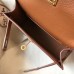 Hermes Kelly Mini II Handmade Bag In Brown Crocodile Embossed Leather Hermes Kelly Mini II Handmade Bag In Brown Crocodile Embossed Leather