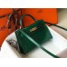 Hermes Kelly Mini II Handmade Bag In Green Crocodile Embossed Leather Hermes Kelly Mini II Handmade Bag In Green Crocodile Embossed Leather
