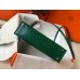 Hermes Kelly Mini II Handmade Bag In Green Crocodile Embossed Leather Hermes Kelly Mini II Handmade Bag In Green Crocodile Embossed Leather