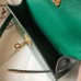 Hermes Kelly Mini II Handmade Bag In Green Crocodile Embossed Leather Hermes Kelly Mini II Handmade Bag In Green Crocodile Embossed Leather