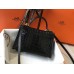 Hermes Kelly Mini II Handmade Bag In Black Crocodile Embossed Leather Hermes Kelly Mini II Handmade Bag In Black Crocodile Embossed Leather