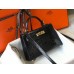 Hermes Kelly Mini II Handmade Bag In Black Crocodile Embossed Leather Hermes Kelly Mini II Handmade Bag In Black Crocodile Embossed Leather