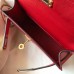 Hermes Kelly Mini II Handmade Bag In Red Crocodile Embossed Leather Hermes Kelly Mini II Handmade Bag In Red Crocodile Embossed Leather