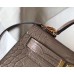Hermes Kelly Mini II Handmade Bag In Grey Crocodile Embossed Leather Hermes Kelly Mini II Handmade Bag In Grey Crocodile Embossed Leather
