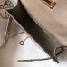Hermes Kelly Mini II Handmade Bag In Grey Crocodile Embossed Leather Hermes Kelly Mini II Handmade Bag In Grey Crocodile Embossed Leather