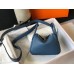 Hermes Lindy Mini Bag In Blue Agate Clemence Leather PHW Hermes Lindy Mini Bag In Blue Agate Clemence Leather PHW