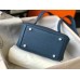 Hermes Lindy Mini Bag In Blue Agate Clemence Leather PHW Hermes Lindy Mini Bag In Blue Agate Clemence Leather PHW