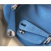 Hermes Lindy Mini Bag In Blue Agate Clemence Leather PHW Hermes Lindy Mini Bag In Blue Agate Clemence Leather PHW