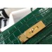 Hermes Kelly 25cm Handmade Bag In Green Embossed Crocodile Leather Hermes Kelly 25cm Handmade Bag In Green Embossed Crocodile Leather