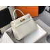 Hermes Kelly 25cm Handmade Bag In White Embossed Crocodile Leather Hermes Kelly 25cm Handmade Bag In White Embossed Crocodile Leather