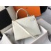 Hermes Kelly 25cm Handmade Bag In White Embossed Crocodile Leather Hermes Kelly 25cm Handmade Bag In White Embossed Crocodile Leather
