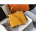 Hermes Kelly 25cm Handmade Bag In Yellow Embossed Crocodile Leather Hermes Kelly 25cm Handmade Bag In Yellow Embossed Crocodile Leather