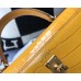 Hermes Kelly 25cm Handmade Bag In Yellow Embossed Crocodile Leather Hermes Kelly 25cm Handmade Bag In Yellow Embossed Crocodile Leather