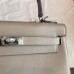 Hermes Kelly 25cm Retourne Handmade Bag In Grey Swift Leather Hermes Kelly 25cm Retourne Handmade Bag In Grey Swift Leather