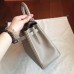 Hermes Kelly 25cm Retourne Handmade Bag In Grey Swift Leather Hermes Kelly 25cm Retourne Handmade Bag In Grey Swift Leather
